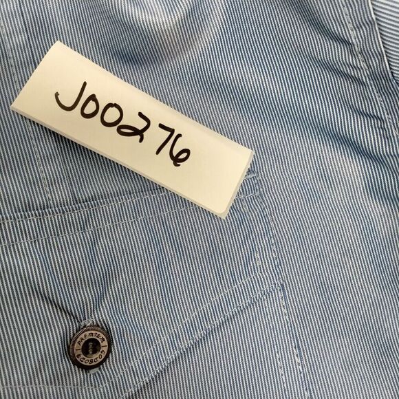 GB Black Label Shirt Mens 3X Button Up Short Sleeve Blue Striped Easy Care - Picture 12 of 12